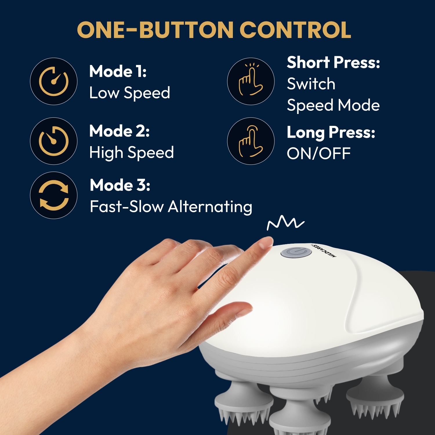MildCares Smart Scalp Massager For Hair Growth & Stress Relief | Waterproof Head Massager